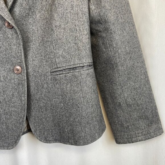 Vintage Mister Leonard Wool Blazer Notched Lapels Button Front Closure Gray W 10 - Picture 7 of 12